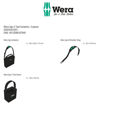 Wera Tools 2Go Tool Container, 3 pieces