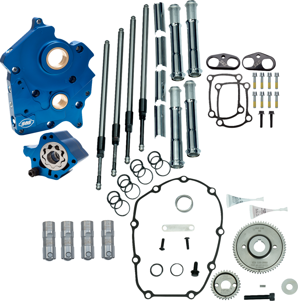 S&S CYCLE Cam Chest Kit without Cams - Gear Drive - Oil Cooled - Chrome Pushrods - M8 310-1259