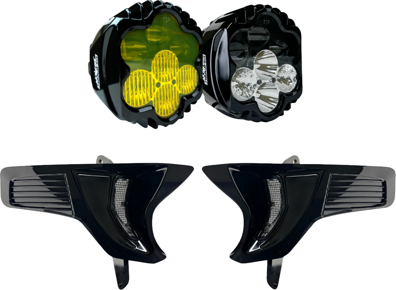 CUSTOM DYNAMICS Shark Demon® 2 Headlight/Fog Light - w/ Speed Plates SD2-23-RG-YW