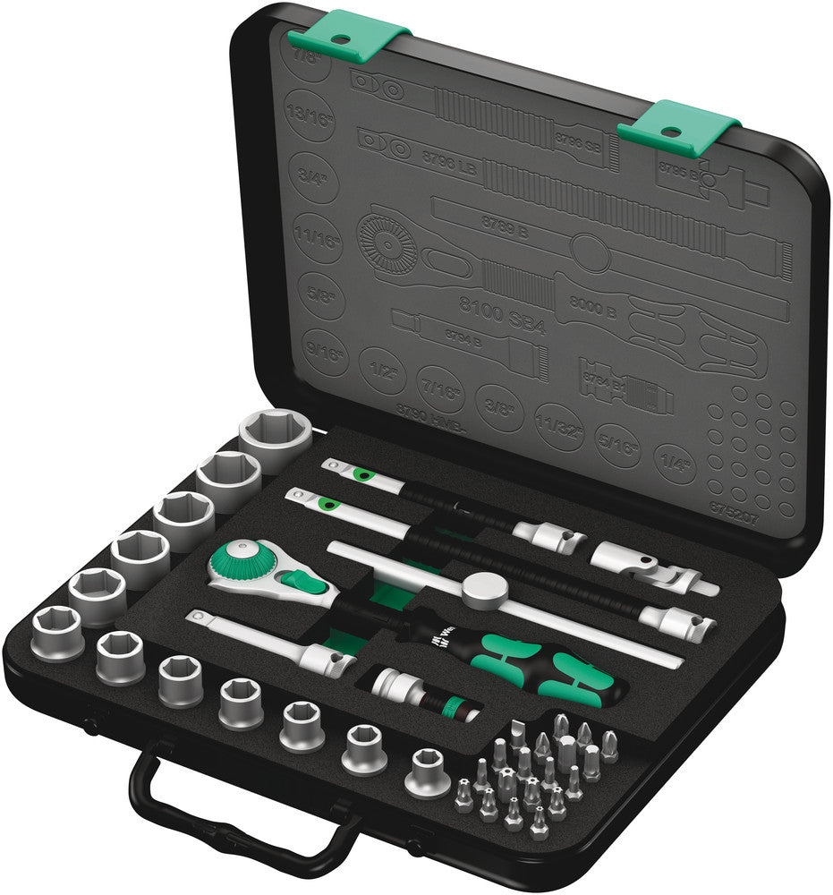 Wera Tools Zyklop Speed Ratchet Set, 3/8" Drive, Imperial, 38 Pieces