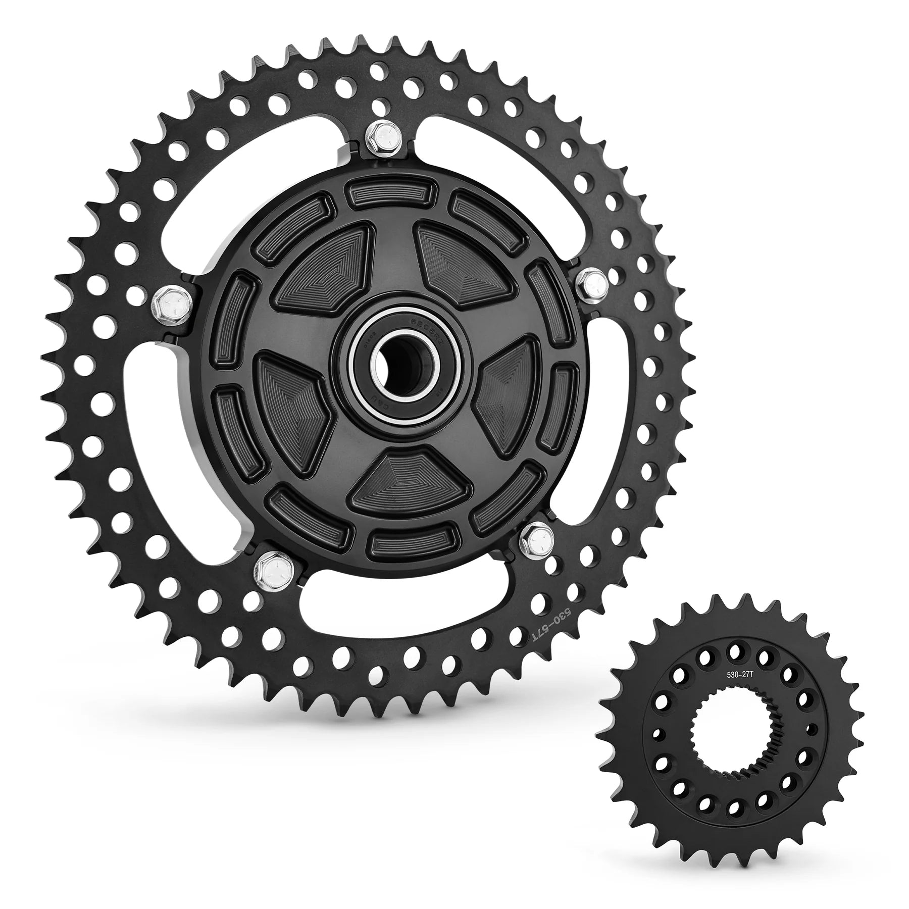 Arlen Ness Jagged Cush Drive Chain Conversion Kit for Touring Models in Black.