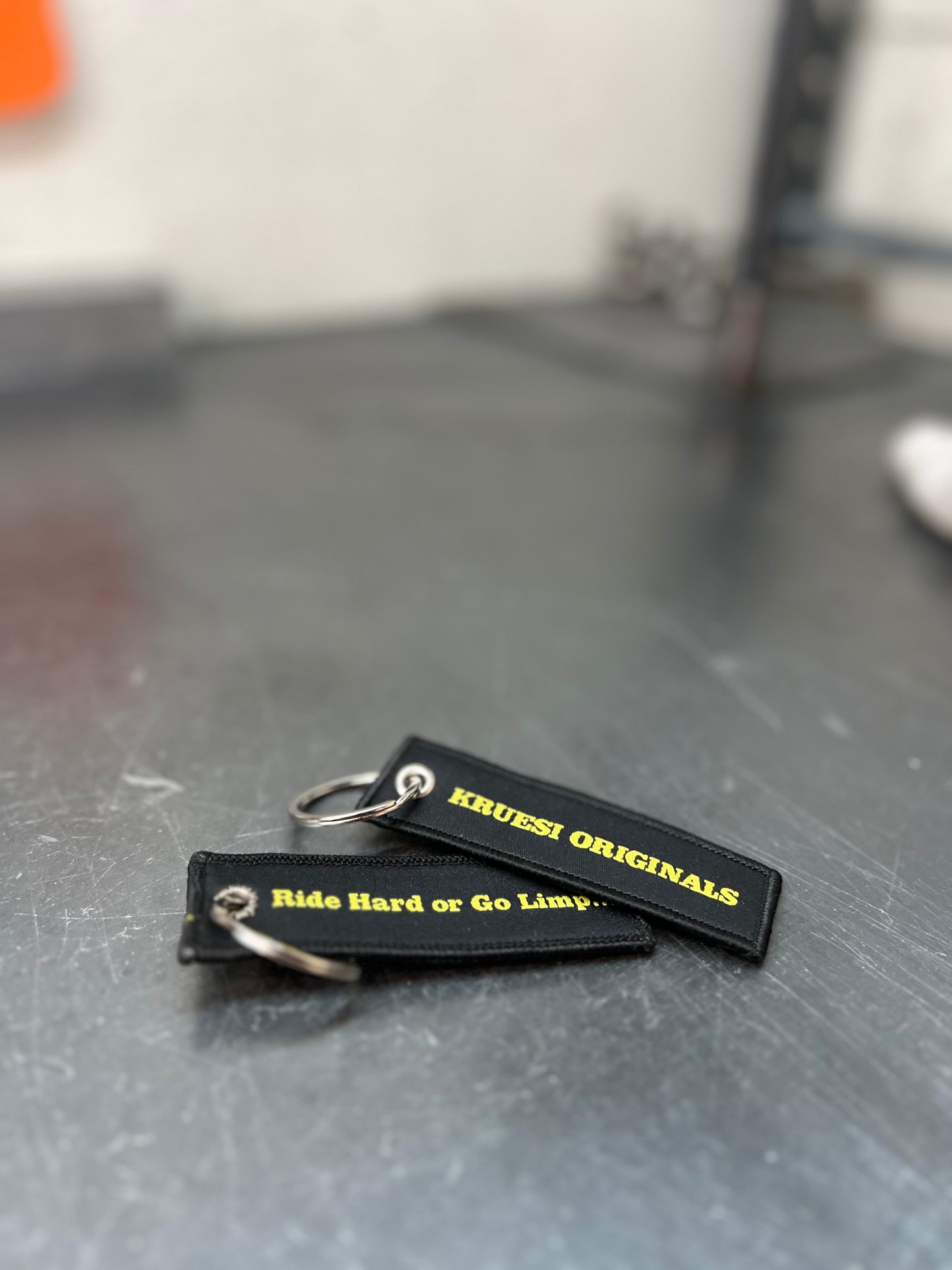 Kruesi Originals “Ride Hard or Go Limp” Key Tags