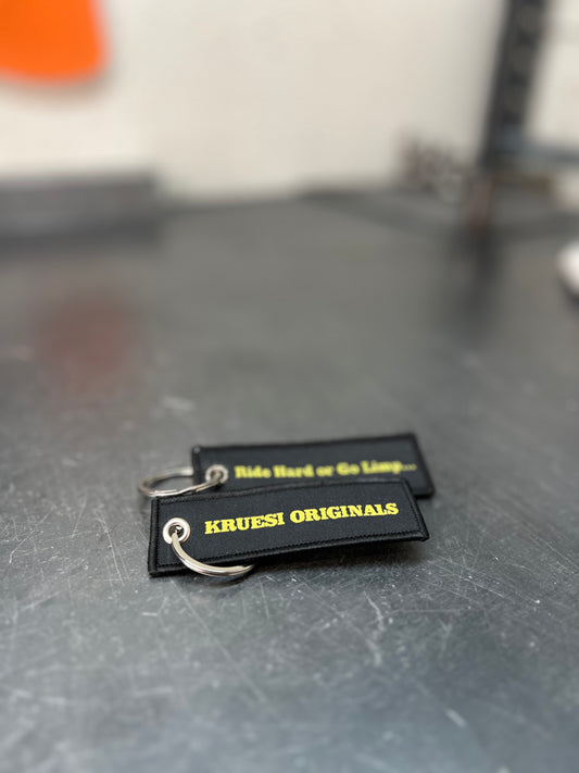 Kruesi Originals “Ride Hard or Go Limp” Key Tags