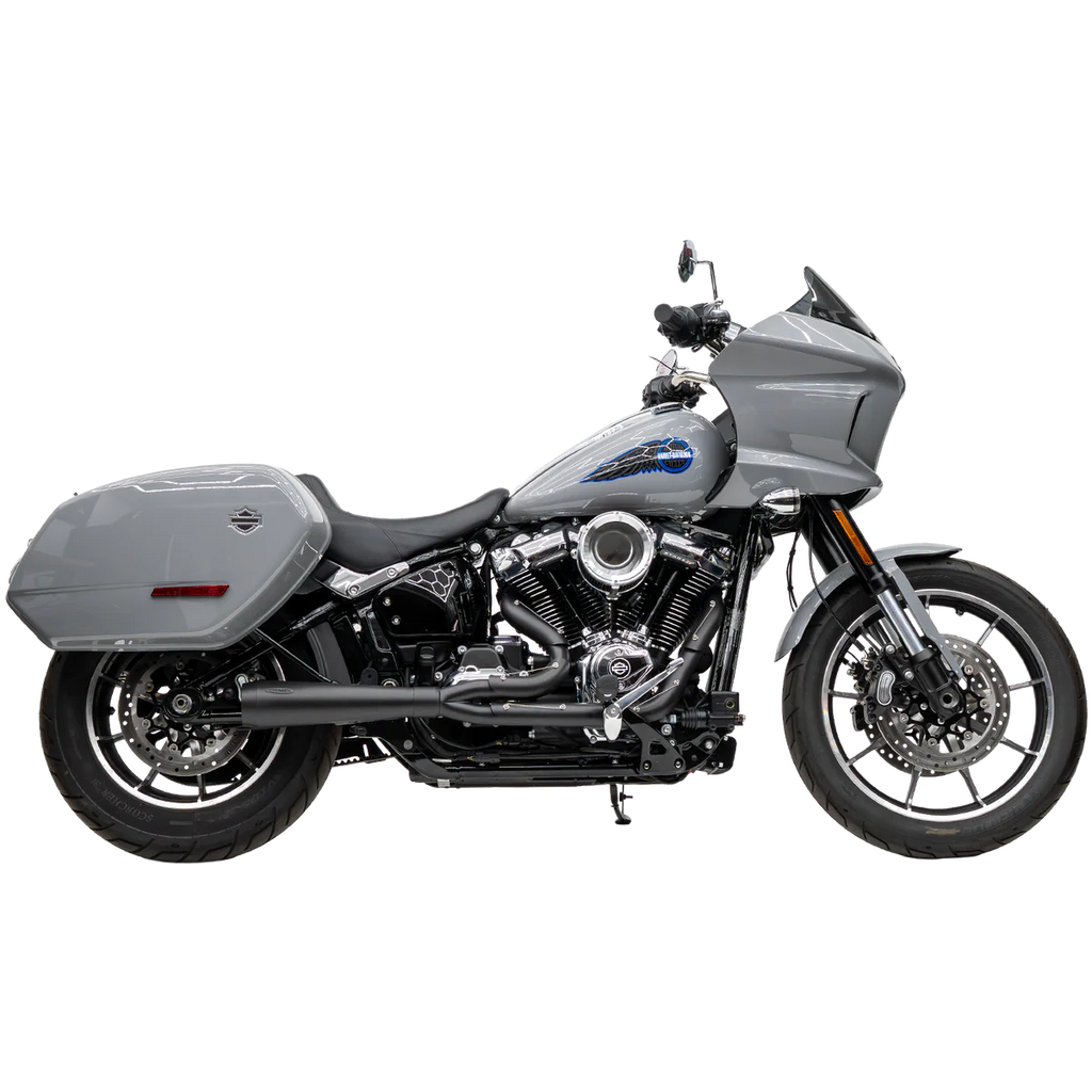 Black Assault 2 Into 1 Exhaust on M8 Softail