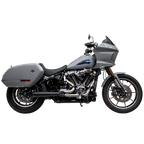 Black w/ Stainless Heat Shields Assault 2 Into 1 Exhaust on M8 Softail