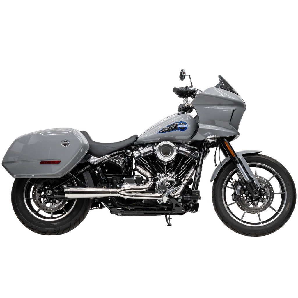 Polished Assault 2 Into 1 Exhaust on M8 Softail