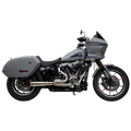 Raw Stainless Assault 2 Into 1 Exhaust on M8 Softail