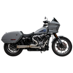 Raw Stainless Assault 2 Into 1 Exhaust on M8 Softail