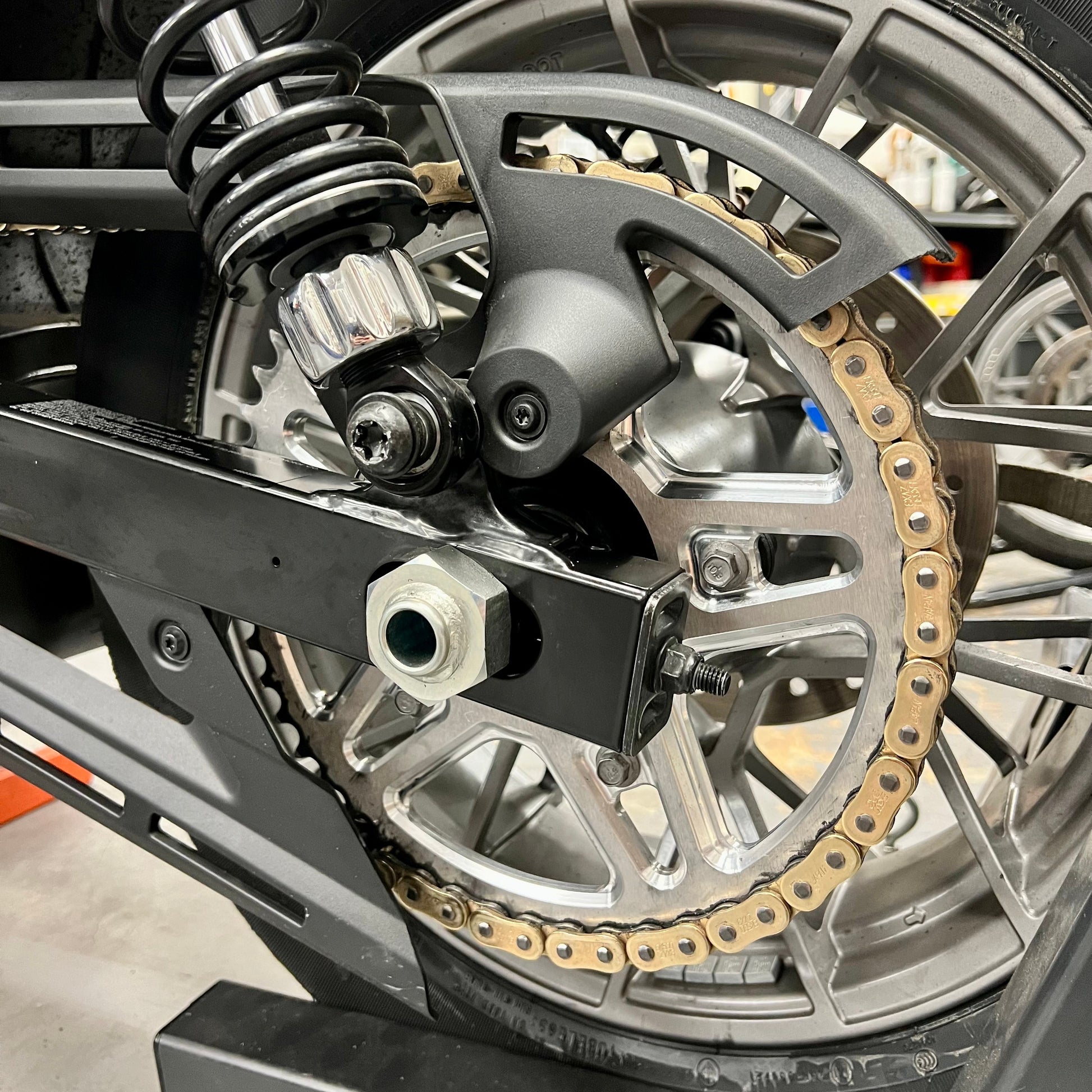 PAN AMERICA RH975 REAR SPROCKET INSTALLED