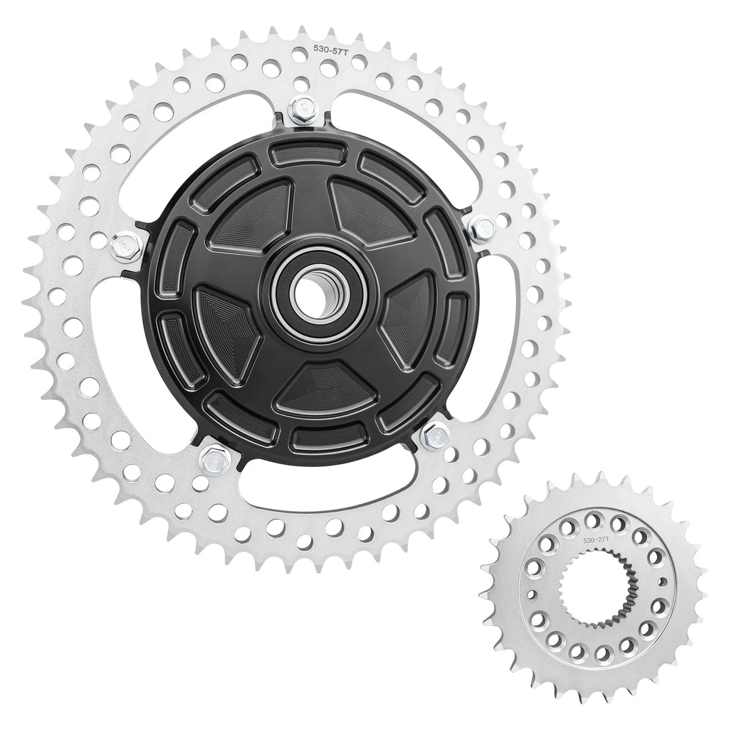 Arlen Ness Jagged Cush Drive Chain Conversion Kit for Touring Models in Silver.