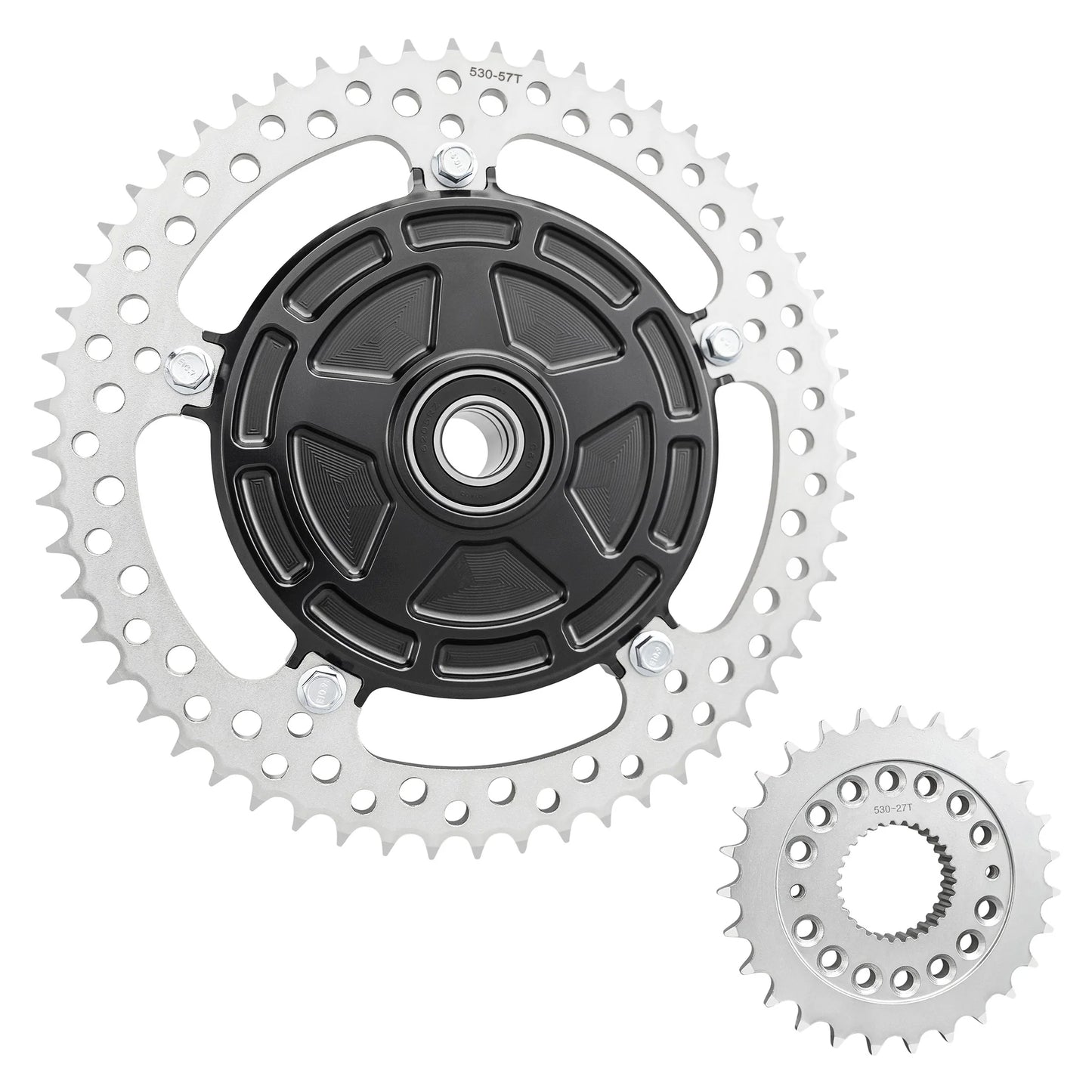 Arlen Ness Jagged Cush Drive Chain Conversion Kit for Touring Models in Silver.