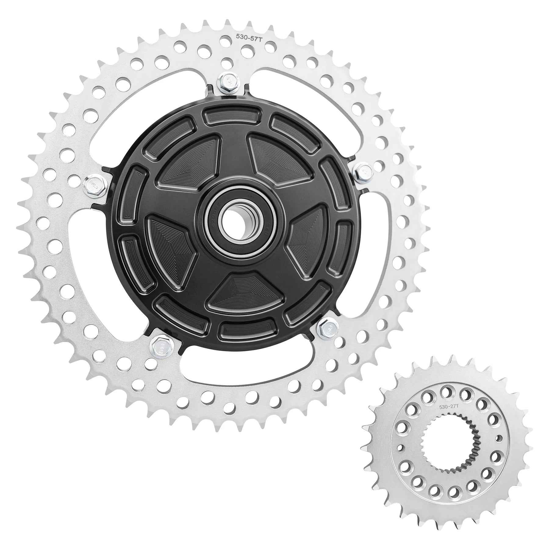 Arlen Ness Jagged Cush Drive Chain Conversion Kit for Touring Models in Silver.