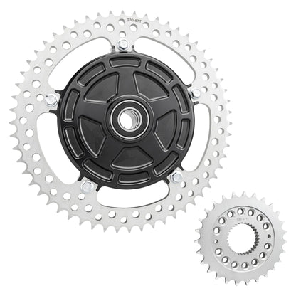 Arlen Ness Jagged Cush Drive Chain Conversion Kit for Touring Models in Silver.