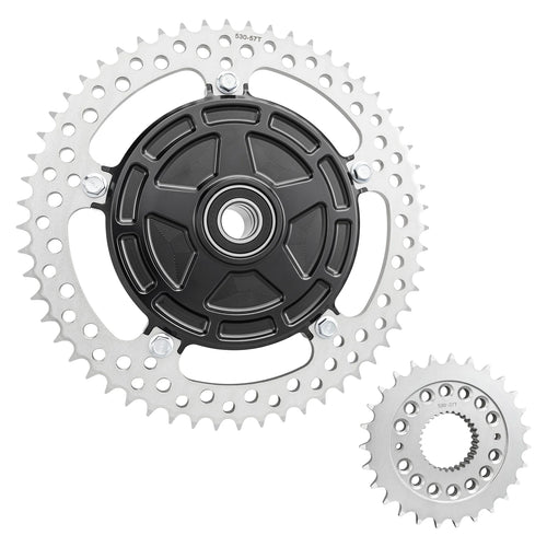Arlen Ness Jagged Cush Drive Chain Conversion Kit for Touring Models in Silver.