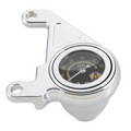 Arlen Ness Radius Oil Pressure Gauge in Chrome for Twin Cam Models.