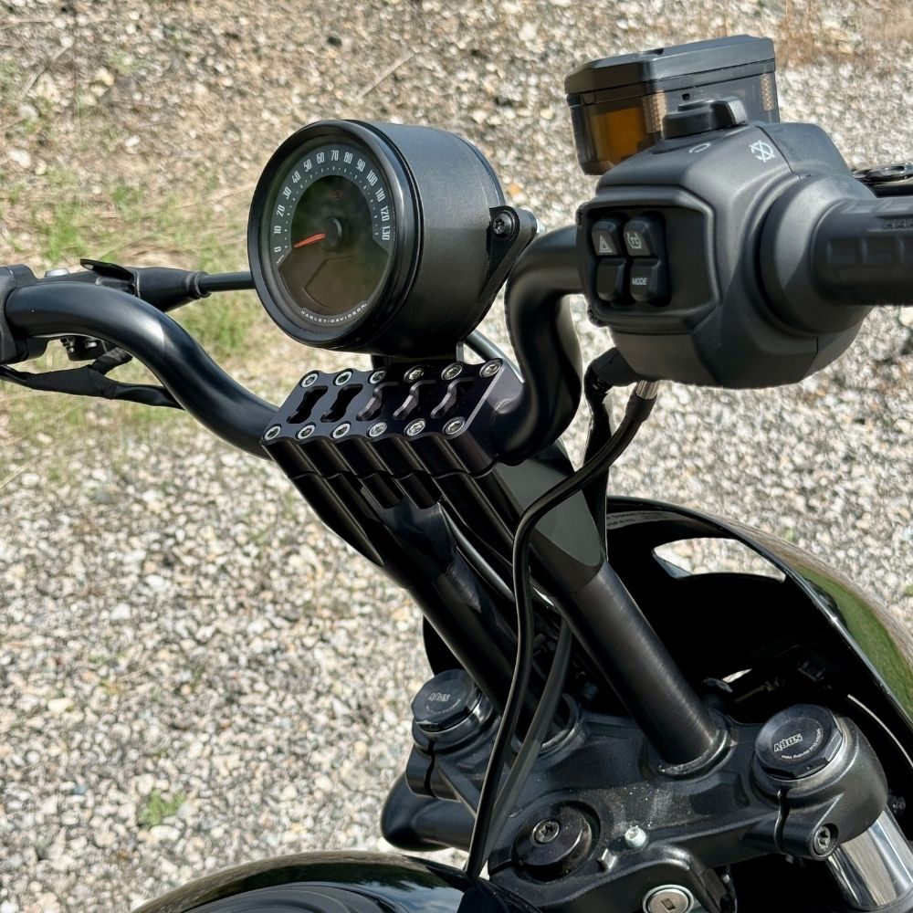 TC Bros Pro Series Modular Risers installed on a Harley-Davidson RH975 Nightster