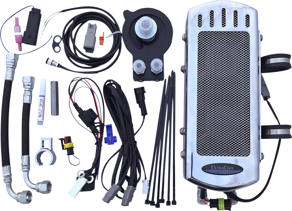 UltraCool SMS8-1C Chrome Side Mount Oil Cooler Kit for 2018-2026 Harley-Davidson M8 Softail models