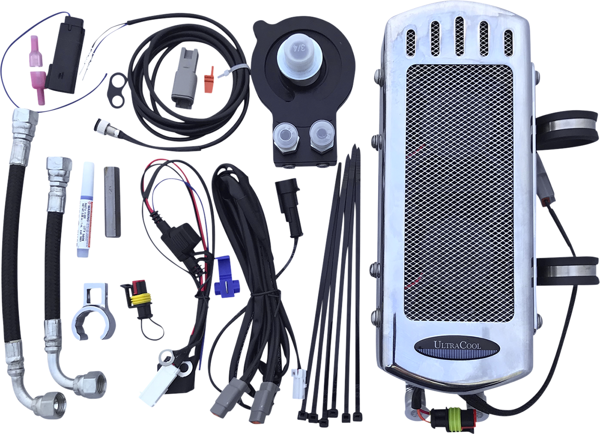 UltraCool SMS8-1C Chrome Side Mount Oil Cooler Kit for 2018-2026 Harley-Davidson M8 Softail models