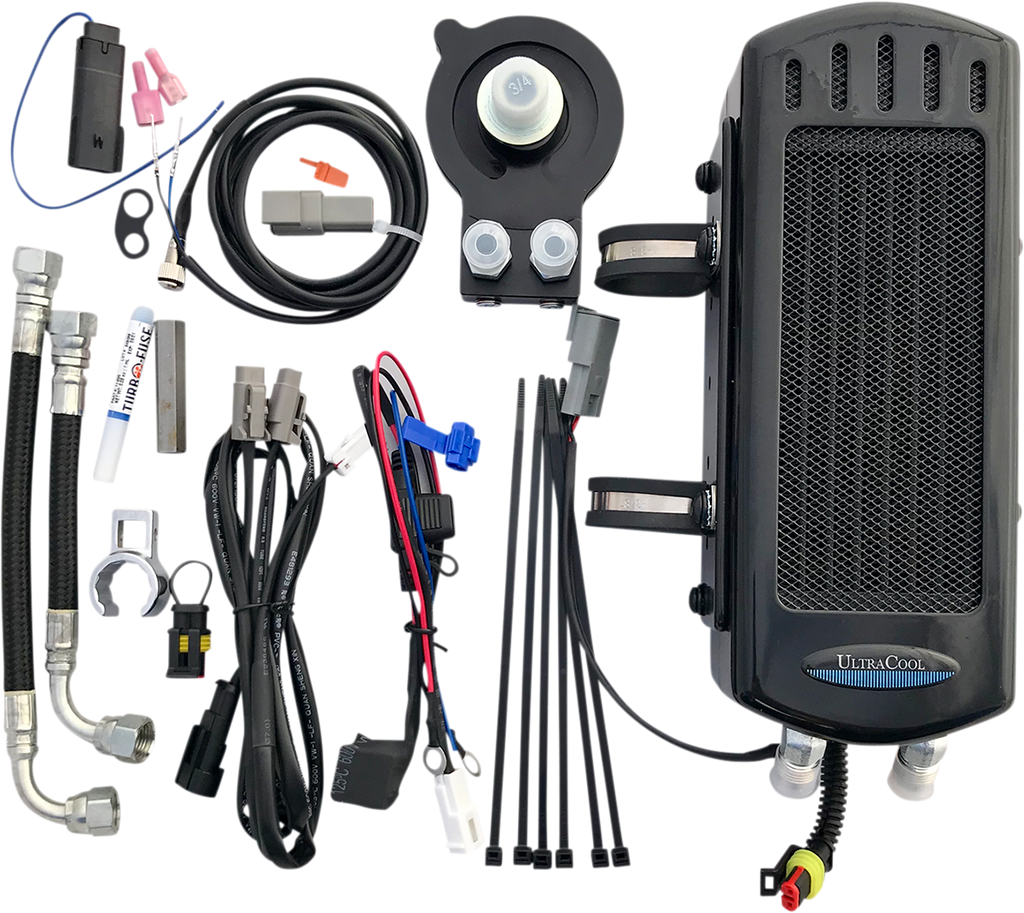 UltraCool SMS8-1G Gloss Black Side Mount Oil Cooler Kit for 2018-2026 Harley-Davidson M8 Softail models