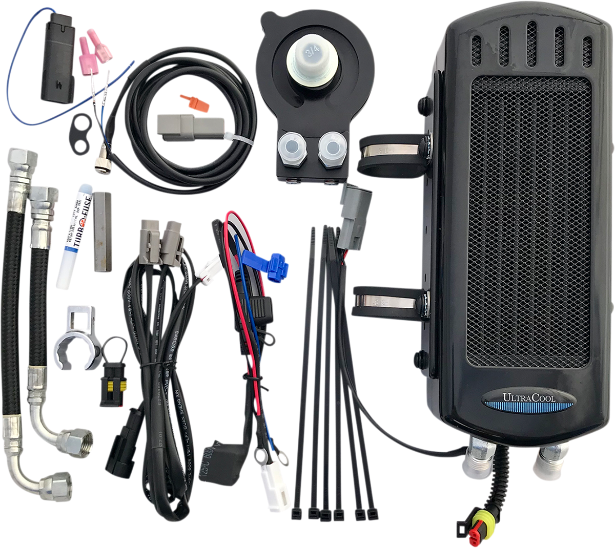 UltraCool SMS8-1G Gloss Black Side Mount Oil Cooler Kit for 2018-2026 Harley-Davidson M8 Softail models