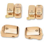 Drag Specialties Gold & Chrome Switch Cap Kits