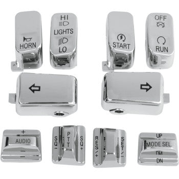 Drag Specialties Gold & Chrome Switch Cap Kits