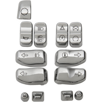 Drag Specialties Gold/Chrome Switch Cap Kits