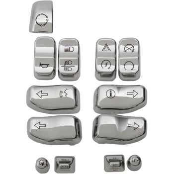 Drag Specialties Gold & Chrome Switch Cap Kits